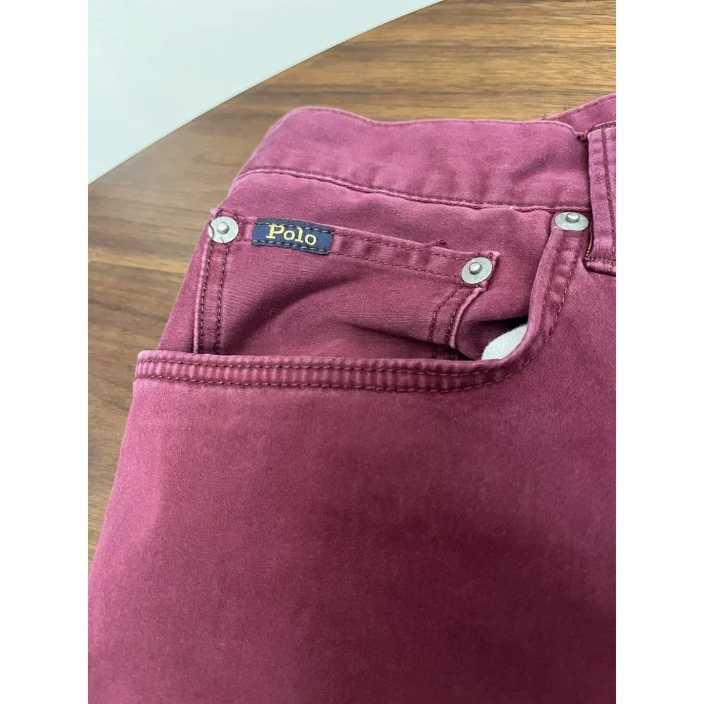 Polo Ralph Lauren 34x30 Burgundy Straight Leg Stretch Twill Pants dress pants